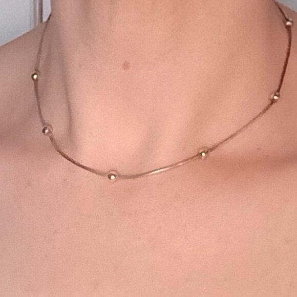 14 inch Sterling Silver Beaded Necklace - Picture 1 of 1